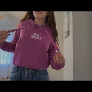 Be Bold Purple Cropped Aeropostale Hoodie Size S